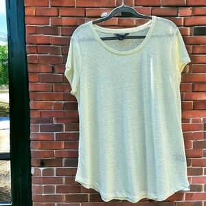 New Vera Wang Luxe Cream Short Sleeve Top - Size L